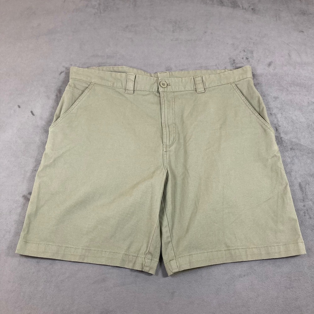 Reel Legends Mens Khaki Green Performance Cotton Blend Stretch Shorts Size 40